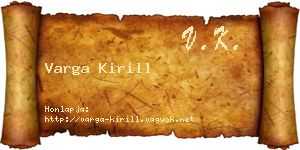 Varga Kirill névjegykártya